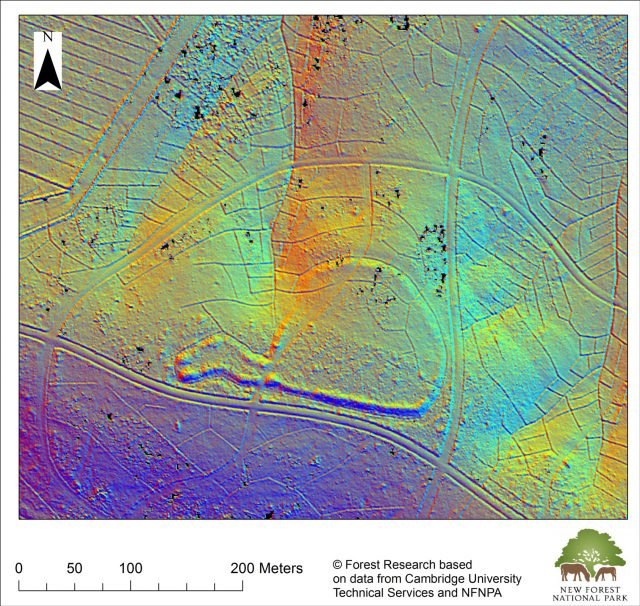 A 3d coloured map of a hill fort