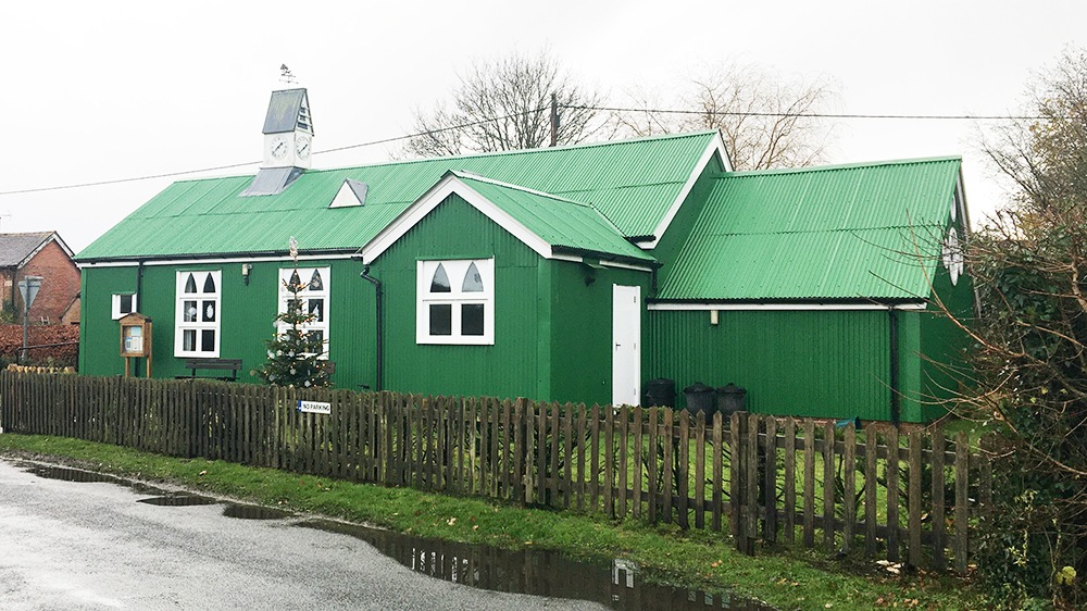 Bartley tin church built in 1900, now Bartley Village Hall 16.9