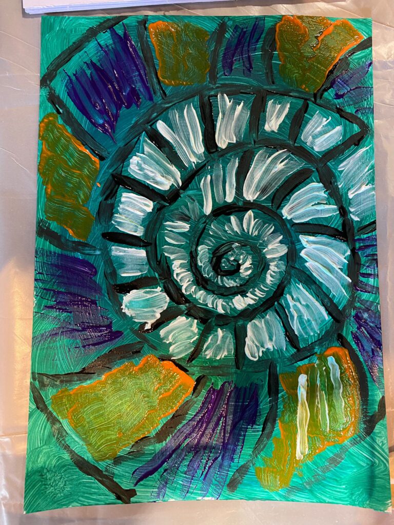 swirly fossil art
