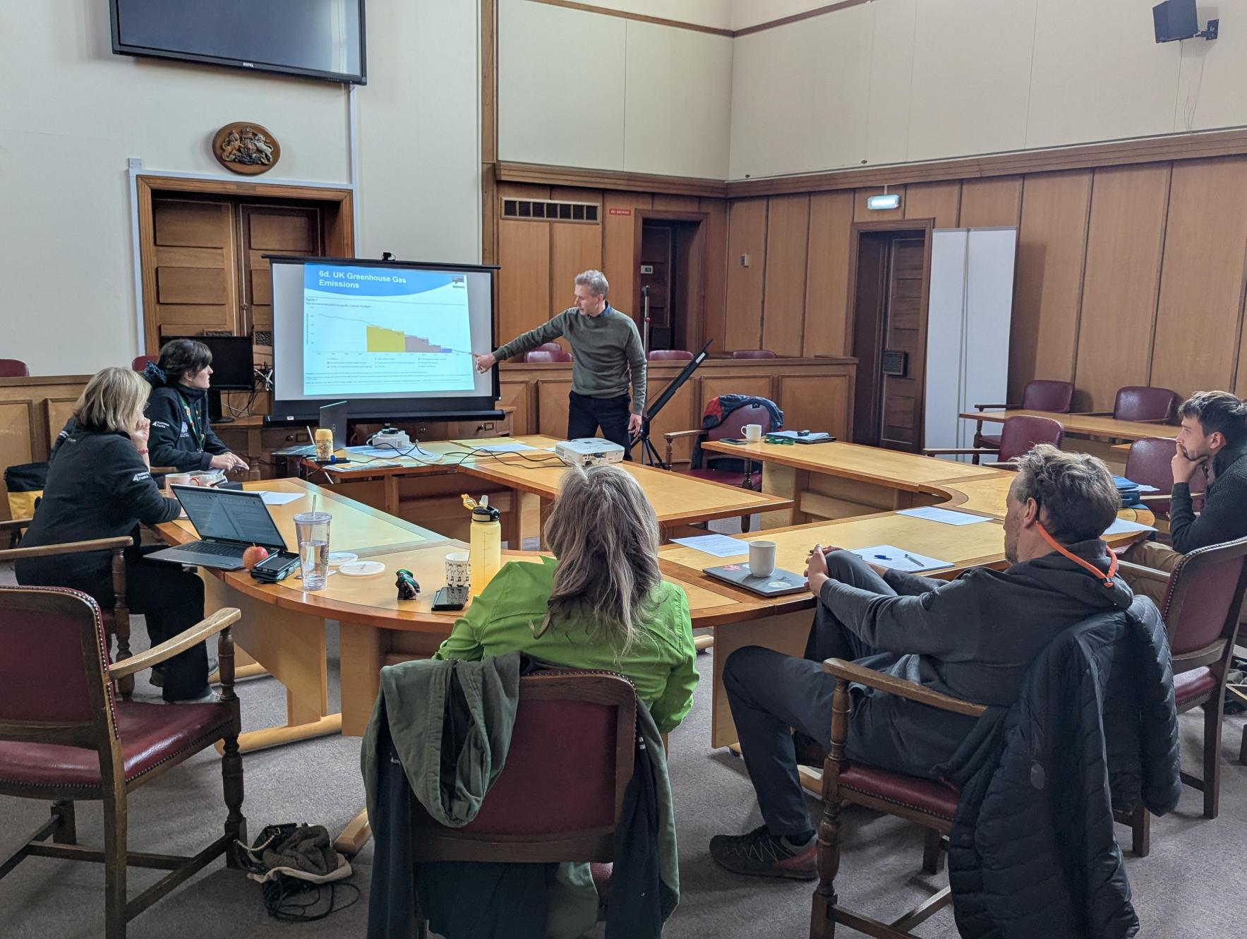 A Carbon Literacy Training session led by NPA Net Zero with Nature Programme Manager John Stride