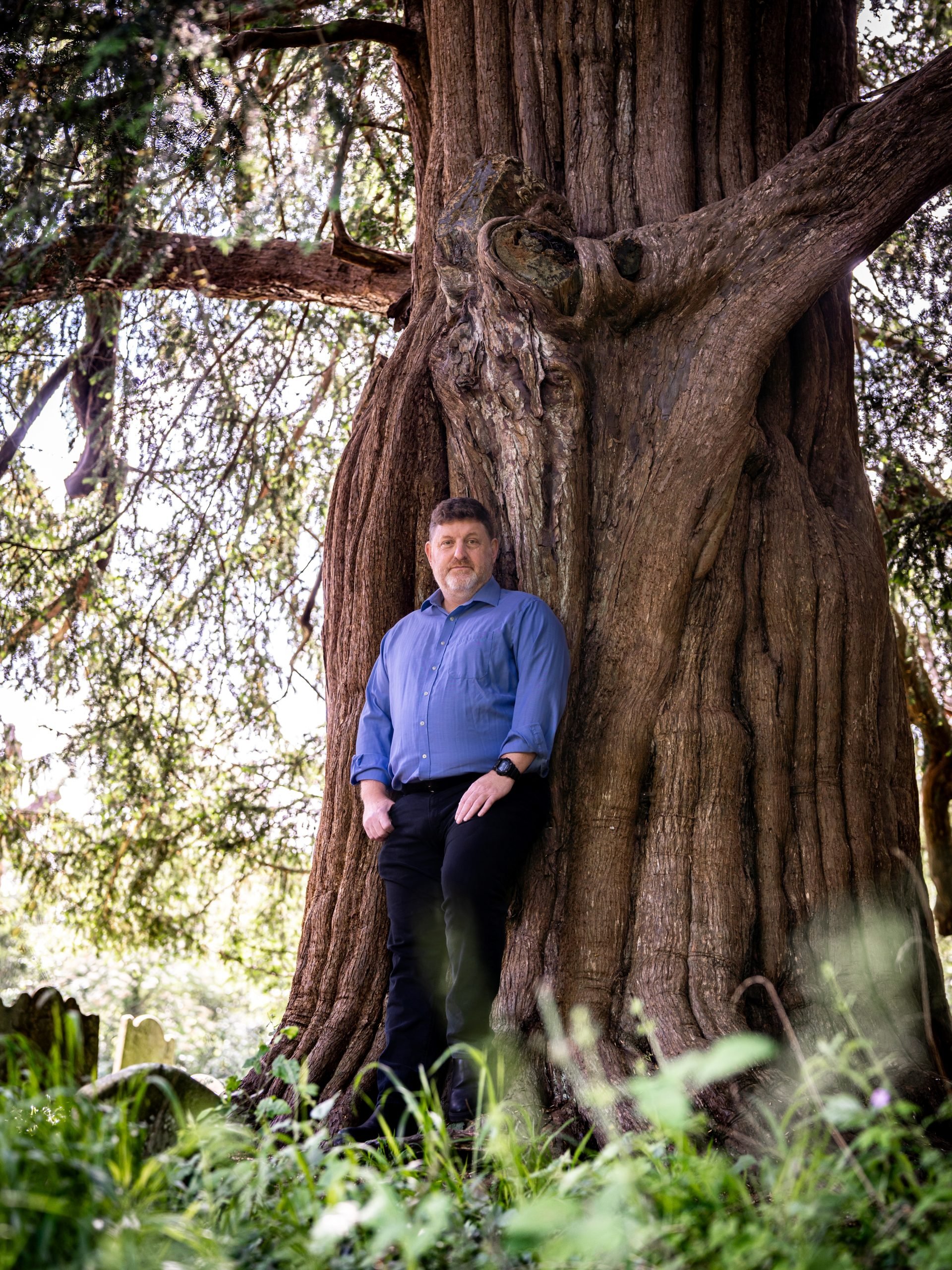 New Forest NPA senior tree officer Nik Gruber stood in front of one of the New Forest's oldest trees