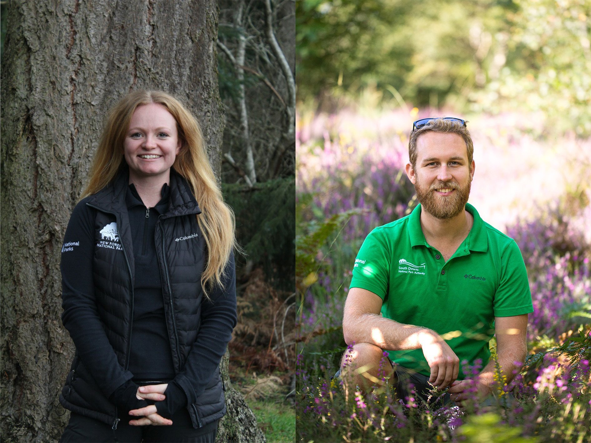 A combination of two pictures of former apprentice rangers. Hayden is on the left in NPA uniform, Jake is on the right in South Downs uniform