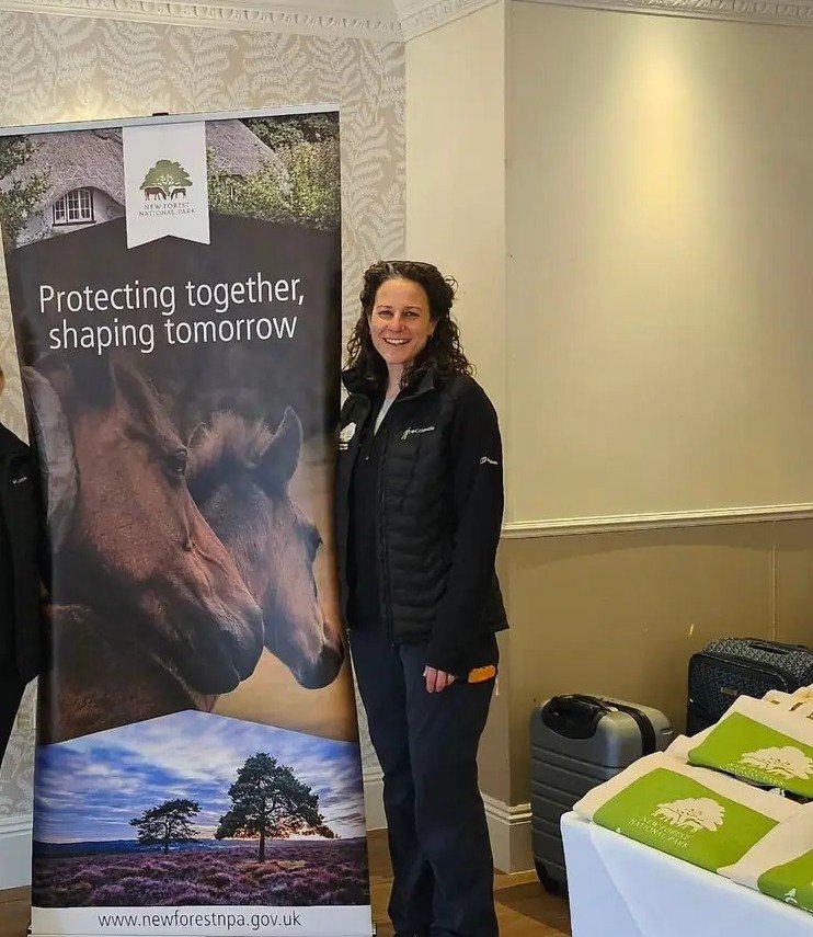 New Forest NPA Lead Ranger, Gillie, at an event promoting the New Forest code